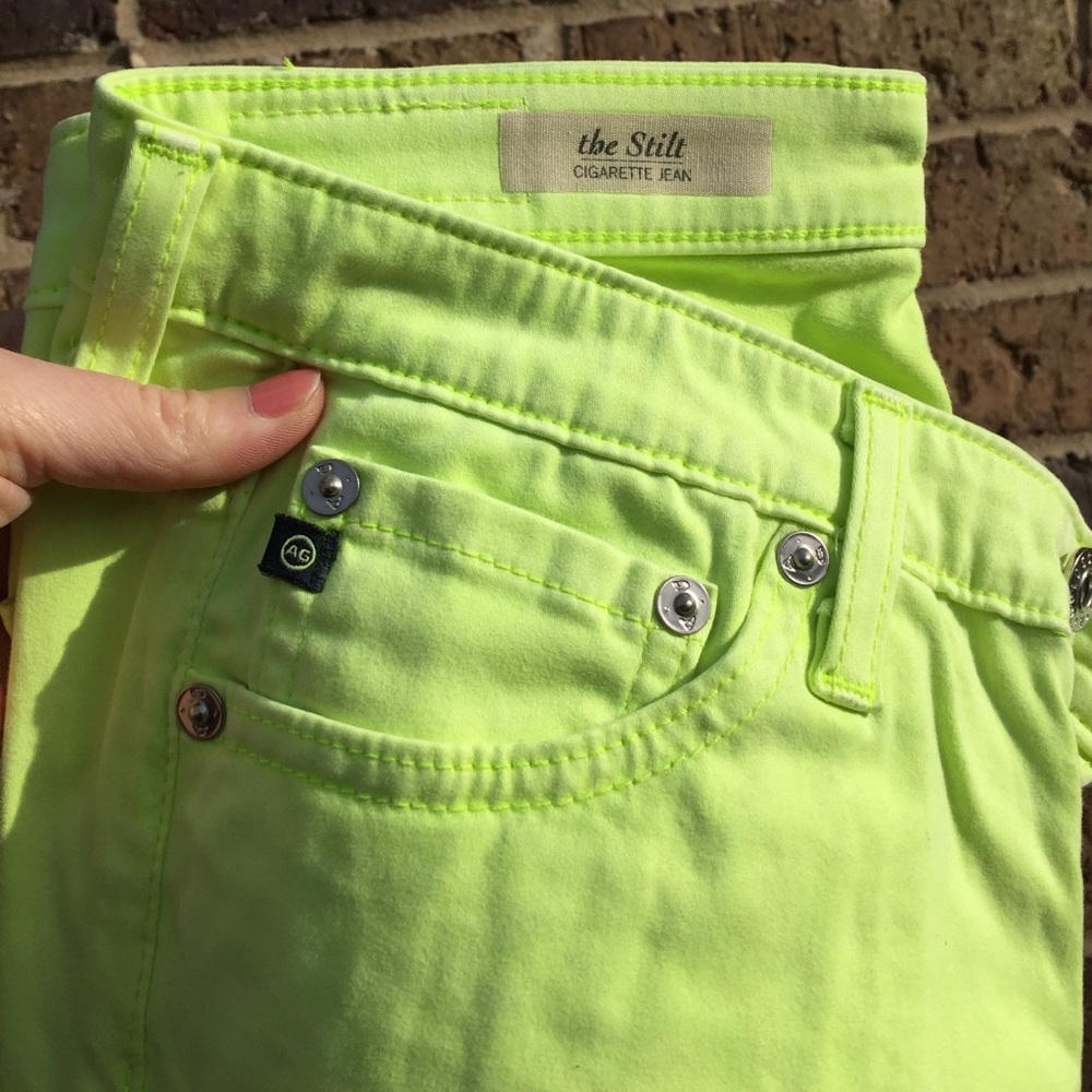 AG the Stilt cigarette jean lime green/yellow